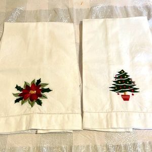 Vintage Embroidered Tea towels. 100 percent cotton. Set of 2.